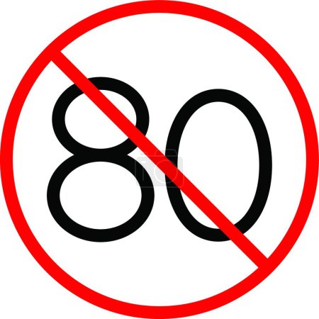 Illustration for Stop 80 icon vector illustration - Royalty Free Image