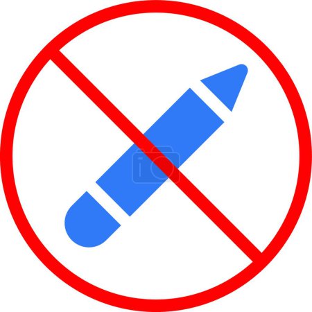 Illustration for Stop pencil icon vector illustration - Royalty Free Image
