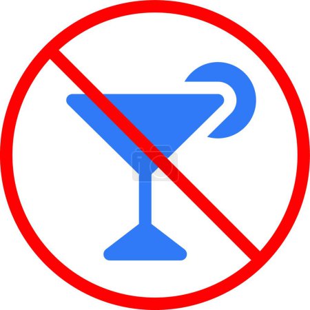 Illustration for Restricted alcohol drink, simple vector illustration - Royalty Free Image