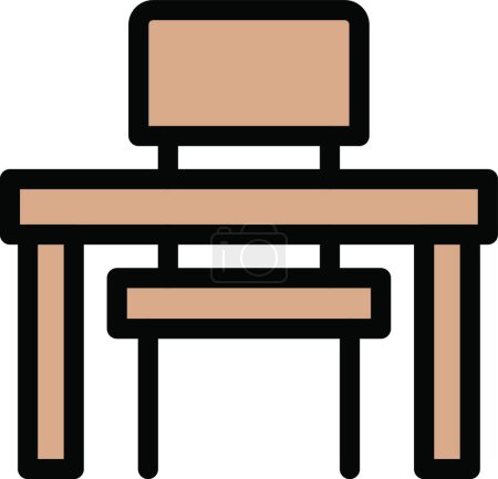 Téléchargez les illustrations : Icône de chaise de table, illustration vectorielle - en licence libre de droit