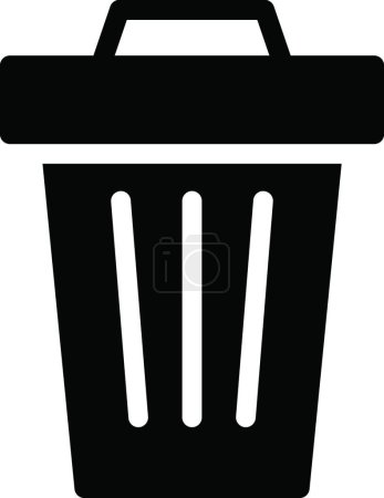 Téléchargez les illustrations : Icône poubelle, design simple - en licence libre de droit