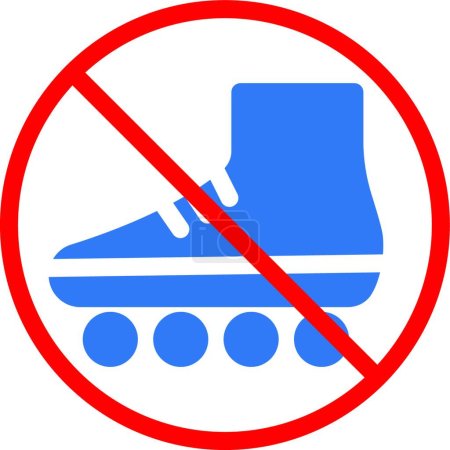 Téléchargez les illustrations : Pas autorisé icône de patinage illustration vectorielle - en licence libre de droit