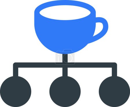 Téléchargez les illustrations : Connexion café, icône vectorielle simple - en licence libre de droit