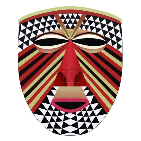 Téléchargez les illustrations : Masque africain - art tribal, illustration vectorielle simple - en licence libre de droit