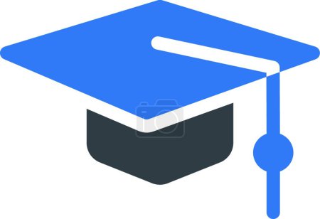 Téléchargez les illustrations : Chapeau de graduation illustration vectorielle icône web - en licence libre de droit