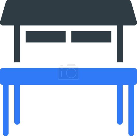 Téléchargez les illustrations : Illustration vectorielle d'icône de banc et de table - en licence libre de droit