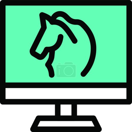 Téléchargez les illustrations : Icône de cheval de Troie, illustration vectorielle - en licence libre de droit
