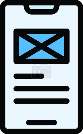 Téléchargez les illustrations : Illustration vectorielle d'icône de message mobile - en licence libre de droit
