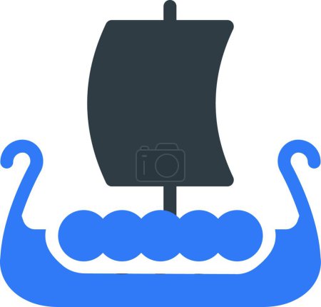 Illustration for Viking boat web icon vector illustration - Royalty Free Image
