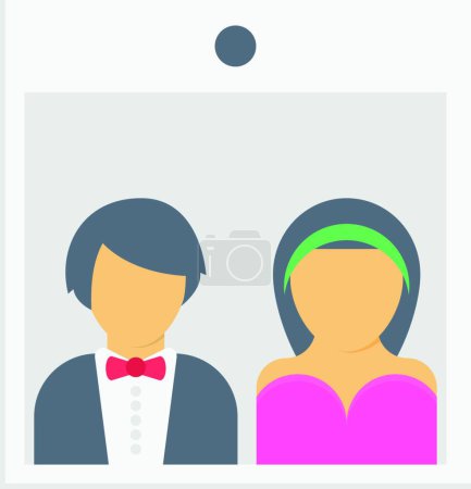 Illustration for Marriage picture icon, vector illustration - Royalty Free Image