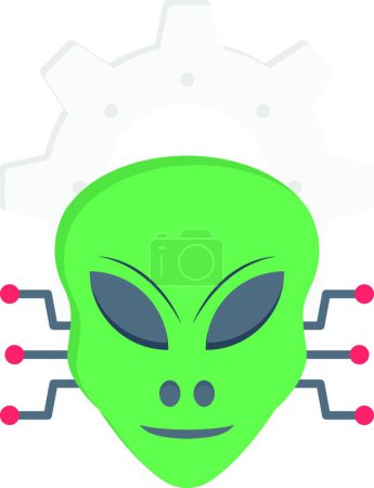 Ilustración de Ilustración alienígena verde. concepto de OVNI - Imagen libre de derechos