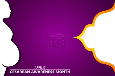 Illustration for Cesarean Awareness Month observed in the month of April - Royalty Free Image