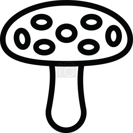 Téléchargez les illustrations : Illustration vectorielle icône champignon - en licence libre de droit