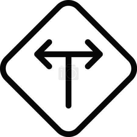 Ilustración de Signo de carretera derecha icono, vector de ilustración - Imagen libre de derechos