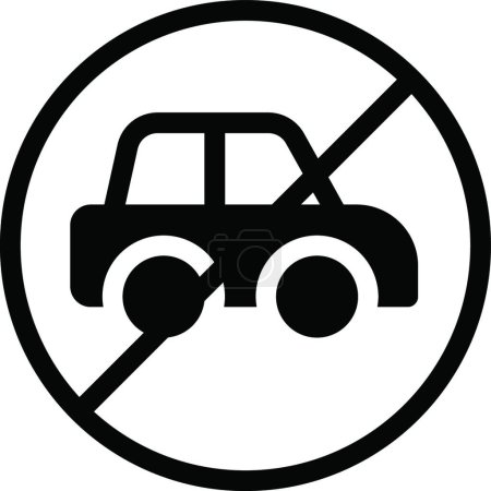 Téléchargez les illustrations : Pas d'icône de véhicule illustration vectorielle - en licence libre de droit