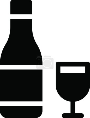 Téléchargez les illustrations : "vin "illustration vectorielle icône web - en licence libre de droit