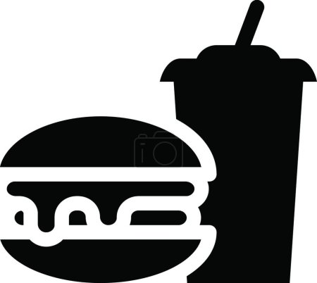 Téléchargez les illustrations : "fast food "illustration vectorielle icône - en licence libre de droit