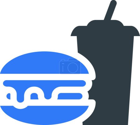 Téléchargez les illustrations : "fast food "illustration vectorielle icône web - en licence libre de droit
