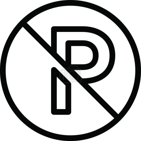 Illustration for Parking restricted, simple vector illustration - Royalty Free Image