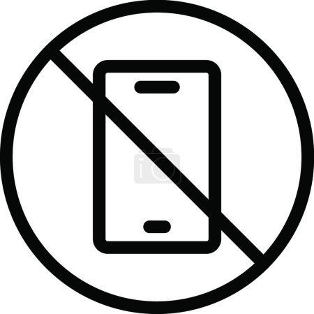 Téléchargez les illustrations : "pas de mobile "illustration vectorielle icône web - en licence libre de droit