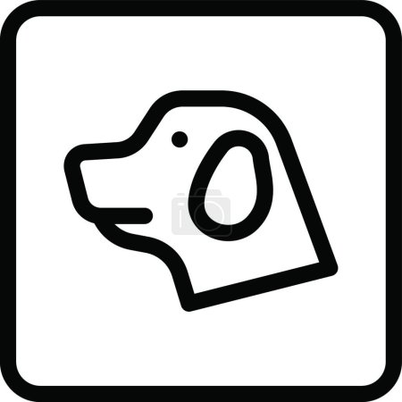 Téléchargez les illustrations : "chien "illustration vectorielle icône web - en licence libre de droit