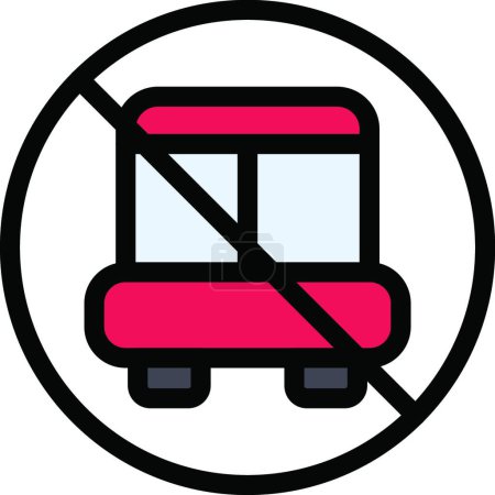Téléchargez les illustrations : Stop bus, illustration vectorielle simple - en licence libre de droit