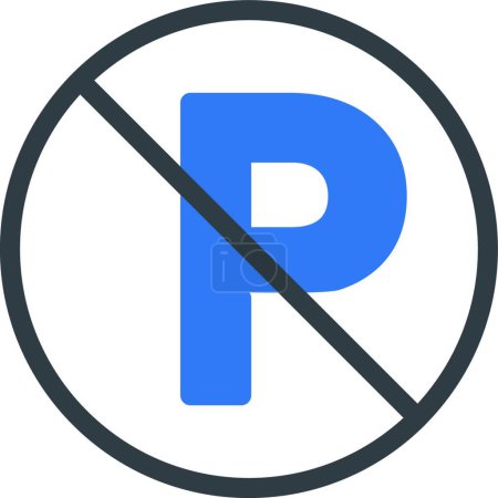 Illustration for No parking  web icon vector illustration - Royalty Free Image