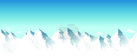 Ilustración de Picos de montaña cubiertos de nieve - Imagen libre de derechos