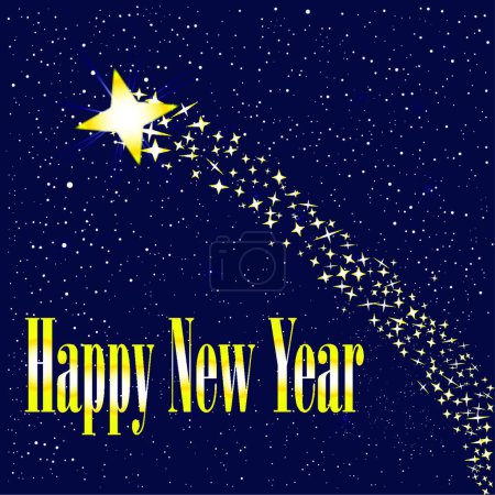 Illustration for New Year Rising Star, simple vector illustration - Royalty Free Image