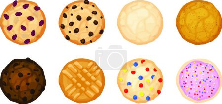 Illustration for Various Isolated Cookies Illustration - Royalty Free Image