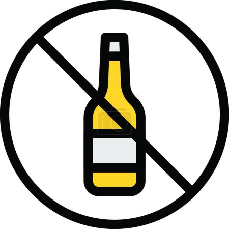 Illustration for Wine restricted, simple vector illustration - Royalty Free Image
