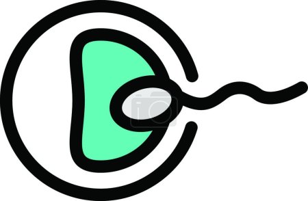 Téléchargez les illustrations : "spermatozoïdes ovale "illustration vectorielle icône web - en licence libre de droit