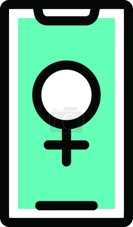 Illustration for Female gender phone, simple vector illustration - Royalty Free Image