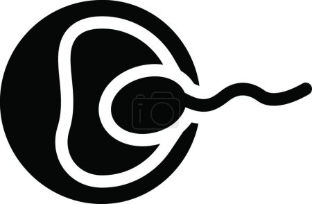 Téléchargez les illustrations : Illustration vectorielle d'icône ovale de sperme - en licence libre de droit
