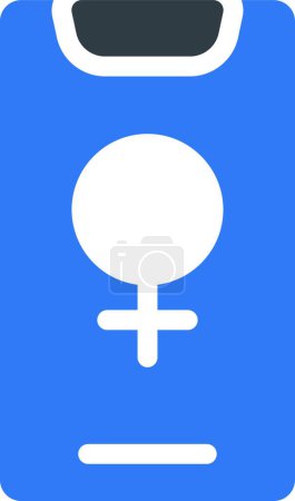 Illustration for "female gender phone icon, vector illustration" - Royalty Free Image
