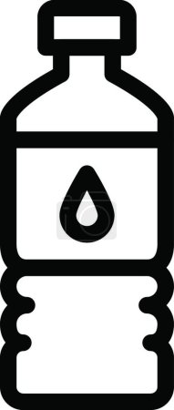 Téléchargez les illustrations : "bouteille d'eau "illustration vectorielle icône web - en licence libre de droit