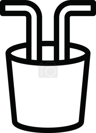Téléchargez les illustrations : "icône en verre de tuyau en plastique, illustration vectorielle" - en licence libre de droit