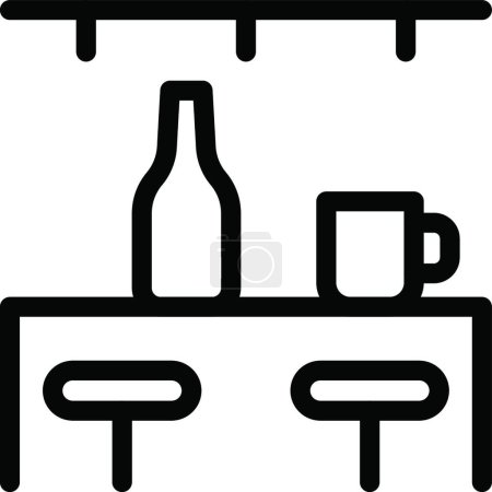 Téléchargez les illustrations : Icône de bar à vin, illustration vectorielle design simple - en licence libre de droit