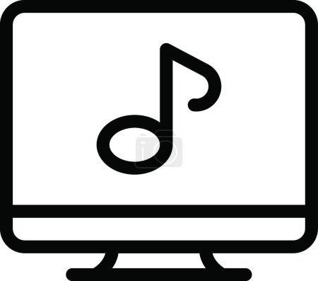 Ilustración de Icono de música de pantalla, ilustración vectorial diseño simple - Imagen libre de derechos