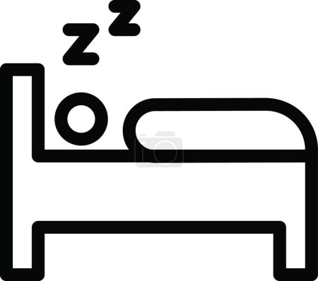 Téléchargez les illustrations : Icône de lit, illustration vectorielle design simple - en licence libre de droit