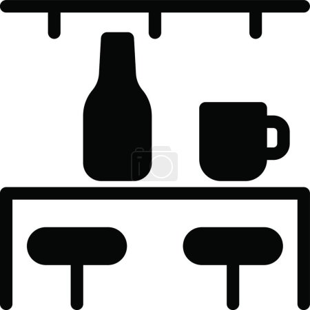 Téléchargez les illustrations : Icône de bar à vin, illustration vectorielle design simple - en licence libre de droit
