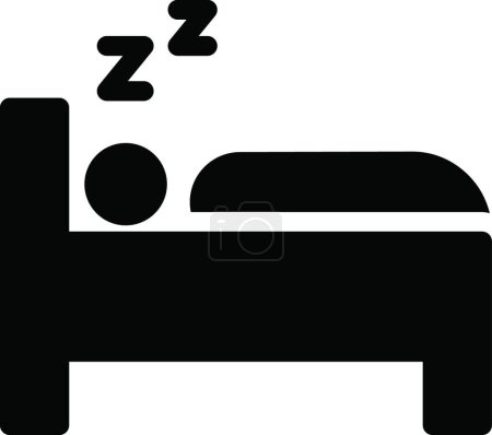 Téléchargez les illustrations : Icône de lit de sommeil illustration vectorielle - en licence libre de droit