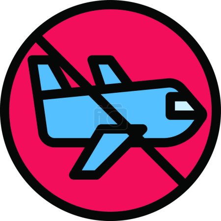 Illustration for "planes not allowed"   vector illustration - Royalty Free Image