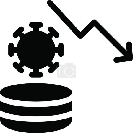 Illustration for "Covid down" web icon vector illustration - Royalty Free Image