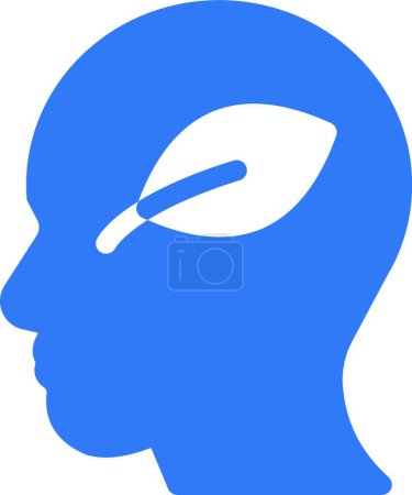 Ilustración de Icono de la hoja de la mente, vector ilustración diseño simple - Imagen libre de derechos