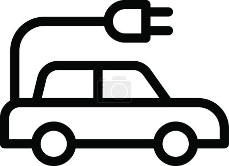 Ilustración de Electric car icon, vector illustration simple design - Imagen libre de derechos