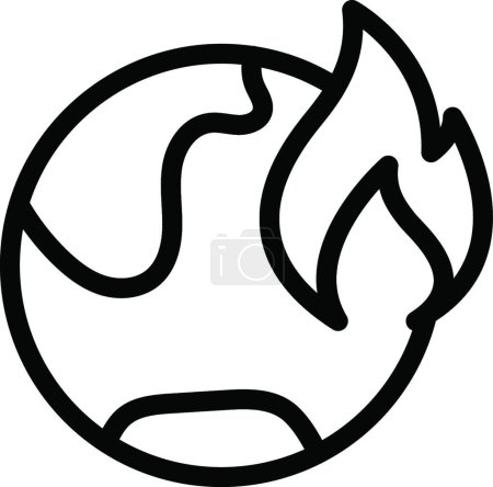 Illustration for Fire earth icon, vector illustration simple design - Royalty Free Image