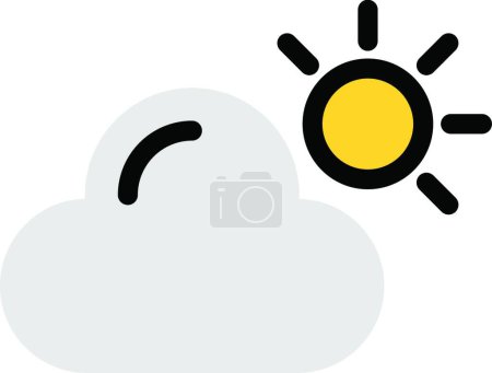 Illustration for Cloud sun icon, vector illustration simple design - Royalty Free Image