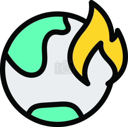 Illustration for Fire earth icon, vector illustration simple design - Royalty Free Image