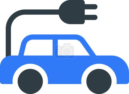 Ilustración de Electric car icon, vector illustration simple design - Imagen libre de derechos